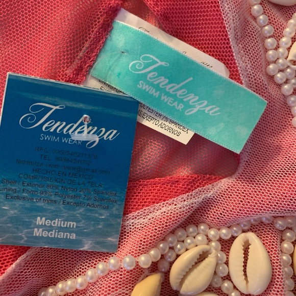 Coral mesh swim coverup. Size Medium - Picture 10 of 11